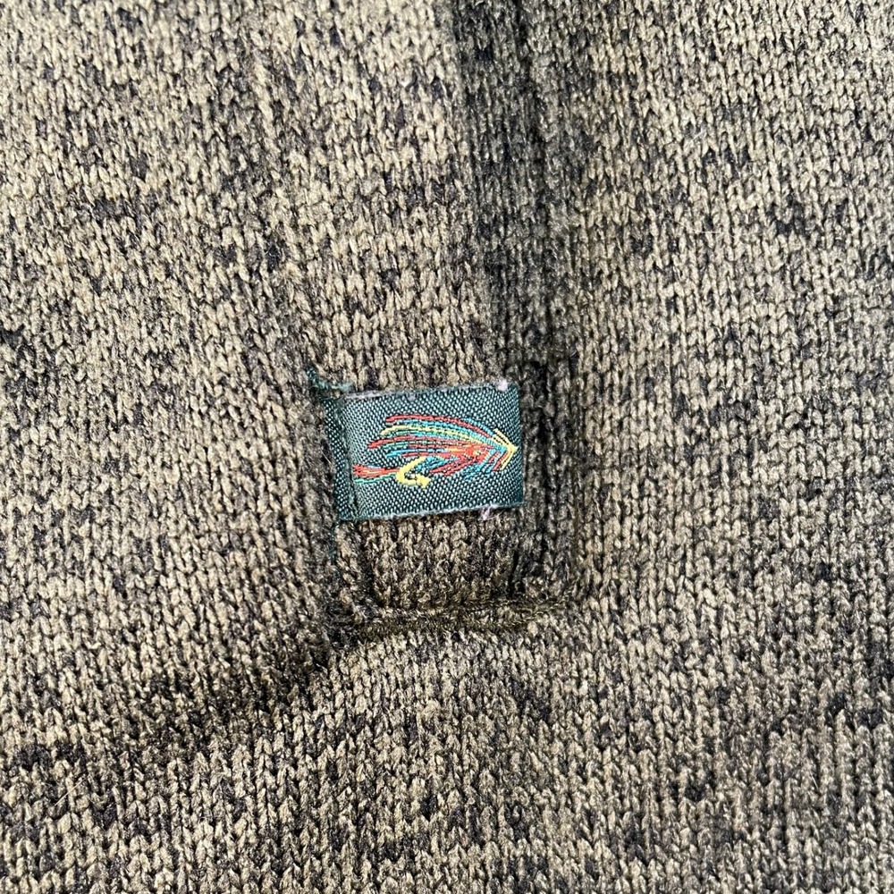 Orvis Pullover Men M Green Classic Collection Sherpa Lined Quarter Zip Sweater - Picture 4 of 11